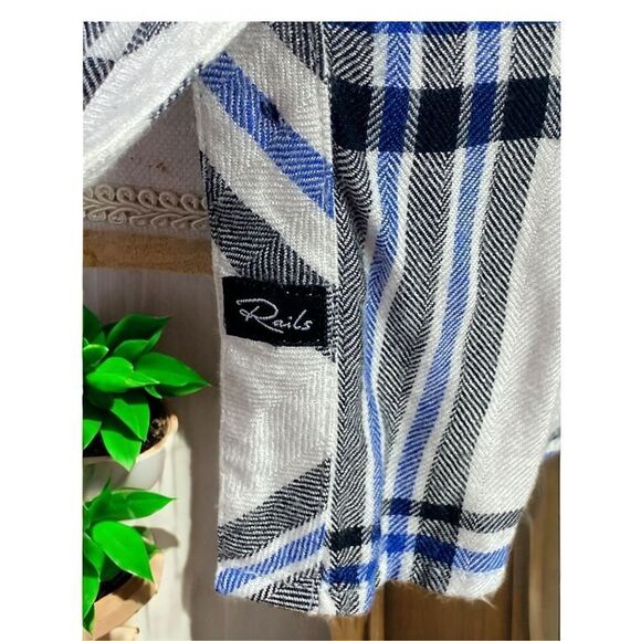 Rails Hunter Indigo Powder Blush Soft Light  Flannel Button Down Shirt Size Smal - Picture 4 of 5